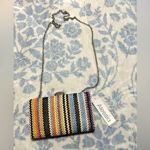 Alessi Multicolor Woven Chain Crossbody Bag
